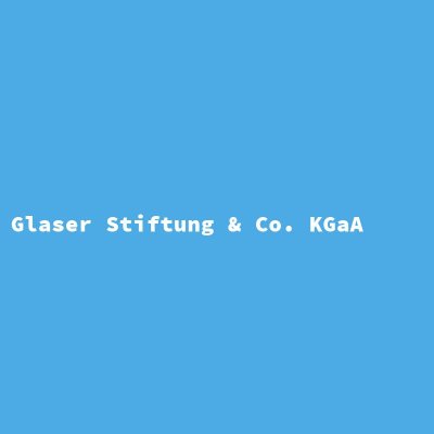 Hersteller: Glaser Stiftung &amp; Co. KGaA